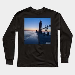 Grand Haven Lighthouse at Sunset Long Sleeve T-Shirt